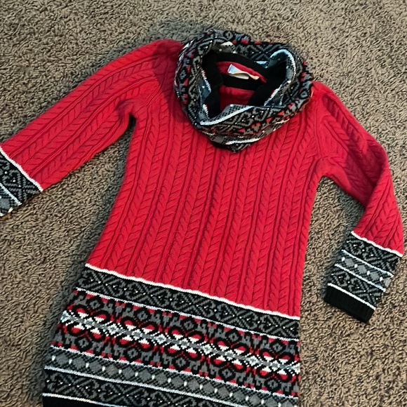 Sweater Dress with Scarf - Picture 5 of 5